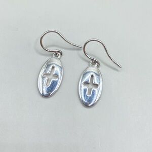 RLM Studios Robert Lee Morris Sterling Silver Cut Out Cross Earrings